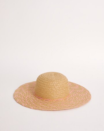 Multi-Weave Pink Wide Brim Hat