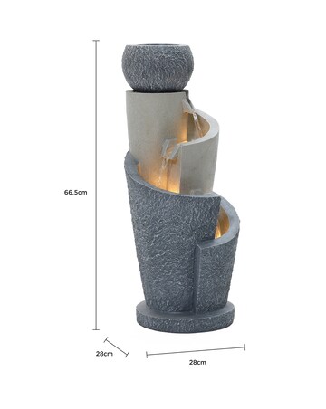 Charles Bentley 3 Tier Cascading Spiral LED Water Feature