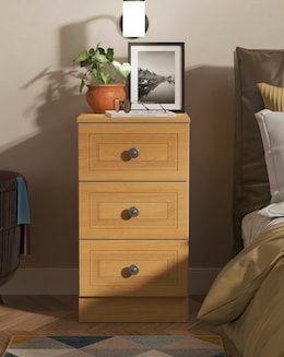 Richmond Ready Assembled 3 Drawer Bedside Table