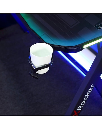 X Rocker Lumio XL Gaming Desk with LED Lighting - Carbon Black