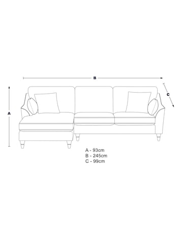 Hepburn Velvet Left Hand Corner Chaise Sofa