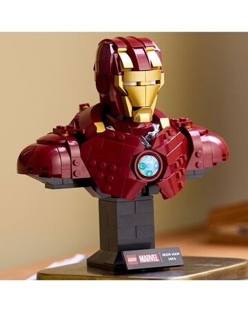 LEGO Marvel Iron Man MK4 Bust, Buildable Model for Adults with Minifigure 76327