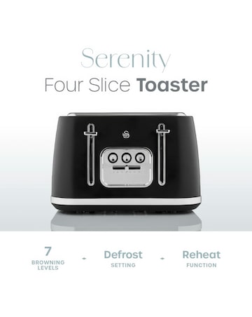 Swan Serenity Black 4 Slice Toaster