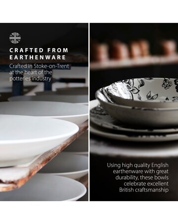 Wade Botanical Night Set of 4 Pasta Bowls