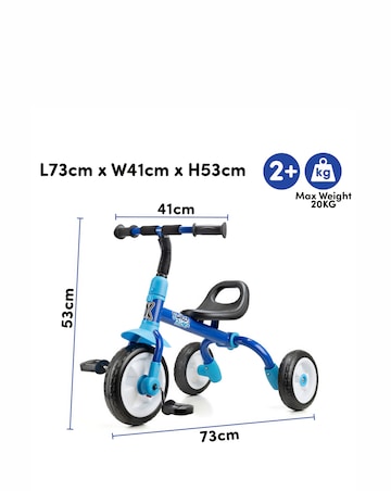 Xootz Switch Rider Folding Balance Bike Trike - Blue