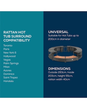 Lay-Z-Spa 200cm Round Rattan Hot Tub Surround