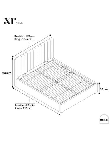 XR Living Maisie Fabric LED Ottoman Bed