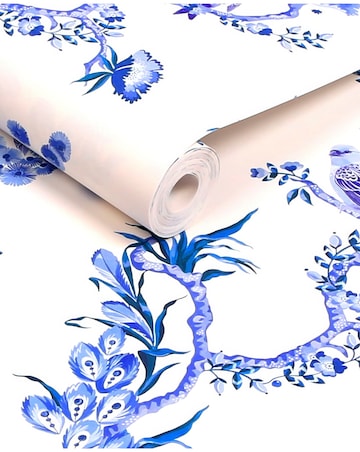 Cath Kidston Birds & Berries Blue Wallpaper