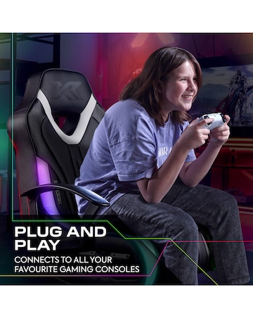 X Rocker Fury 2.1 Audio LED Console Gaming Chair for Juniors - Black