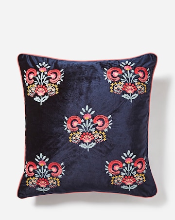 Millie Embroidered Floral Velvet Cushion