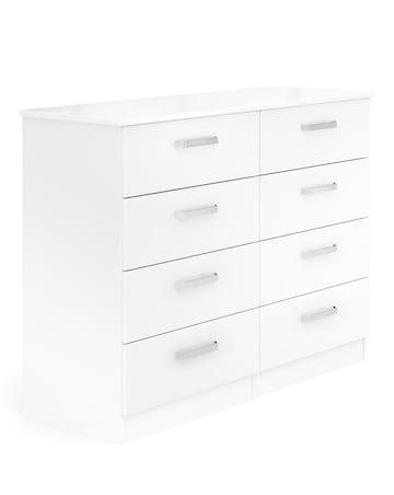 Kendal Ready Assembled High Gloss 4 Plus 4 Drawer Chest