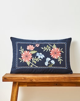 Astrid Vintage Floral Embroidered Cushion