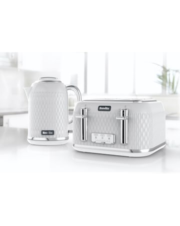 Breville VTT911 Curve 4 Slice White Toaster