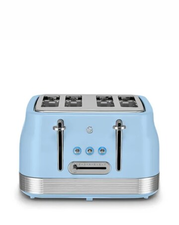 Swan Retro Revive 4 Slice Toaster Blue