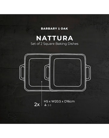 Barbary & Oak Nattura Set of 2 Square Baking Dishes Teal