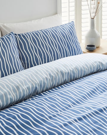 Hallie Stripe Blue Duvet Cover Set