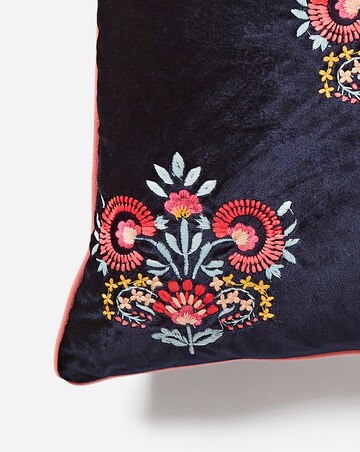 Millie Embroidered Floral Velvet Cushion