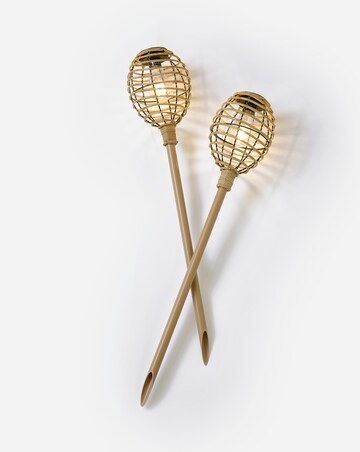 Lumina Natural Rattan Stake Light 2 Pack