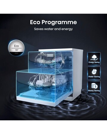 Hisense HS643D60WUK 16 Place Settings Dishwasher with Cutlery Tray - White