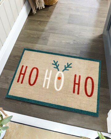 My Mat Nylon Indoor Pattern Ho Ho Ho Christmas Doormat