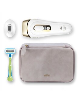 Braun IPL Silk-Expert Pro 5, At Home Hair Removal Device with Pouch PL5124 - White/Gold