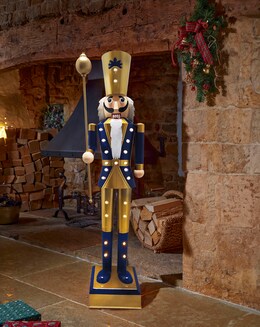 Three Kings InLit Giant Nutcracker Navy & Gold 1.2m