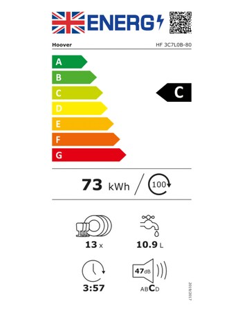 HOOVER HF 3C7L0B 13 place Dishwasher