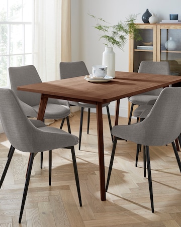 Oslo Dining Table with 6 Etta Fabric Chairs