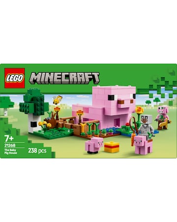LEGO Minecraft The Baby Pig House Gamer Building Toy, Farm Animal Set 21268