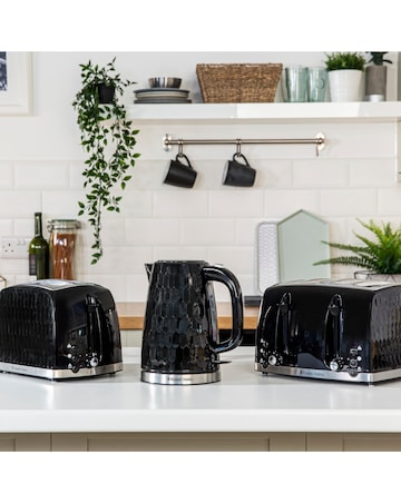 Russell Hobbs 26051 Textured Honeycomb Black Kettle