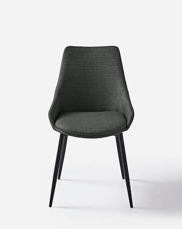 Bodie Black Dining Table with 4 Etta Fabric Chairs