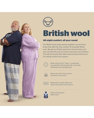 Silentnight British Wool 3000 Box Top Pocket Mattress - Medium