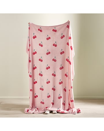 Catherine Lansfield Disco Cherries Fleece Throw