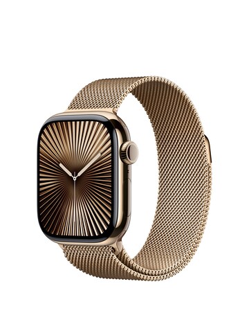 Apple Watch Series 10 GPS/Cellular 42mm Gold Titanium Case, Gold Milanese Loop