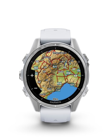 Garmin Fenix 8 43mm Amoled Smart Watch - Silver with Whitestone Silicone Band