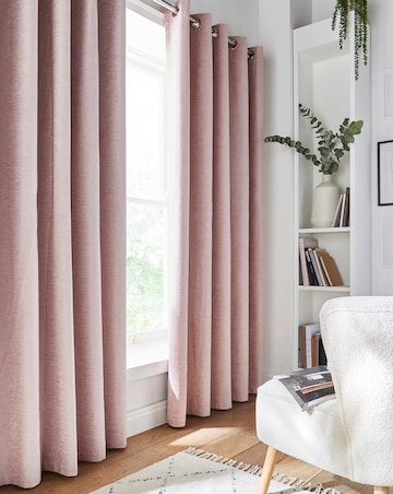 Savoy Blackout Chenille Eyelet Curtain