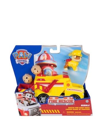 Paw Patrol Fire Rescue Vehicle Rubble with Rescue Fire Dump Truck
