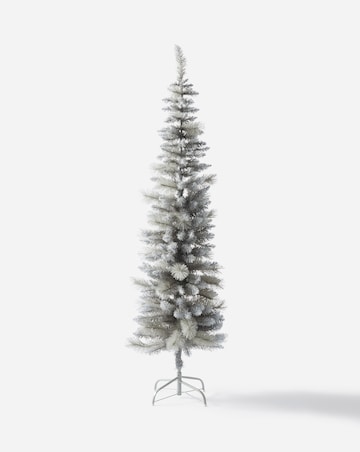 Grey Glitter Tipped Slim Christmas Tree