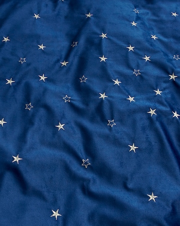 Velvet With Embroidered Stars Duvet Cover Set