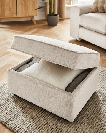 Hunter Chenille Storage Footstool