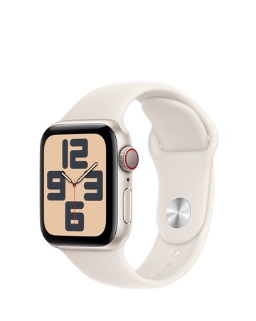 Apple Watch SE GPS/Cellular 40mm Starlight Aluminium Case, Sport Band - S/M