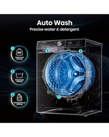 Hisense 5S Series WF5S1245BB 12kg Auto Dosing Washing Machine - Black