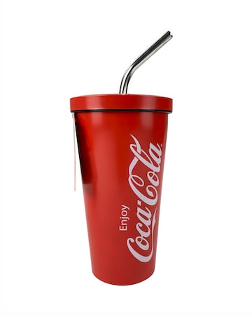 Coca-Cola Stainless Steel Travel Mug with Straw