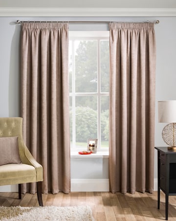Matrix Light Filtering Textured Embossed Pencil Pleat Thermal Curtain
