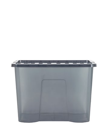 Wham Crystal Smoke Grey 80L Box and Lid 4PK