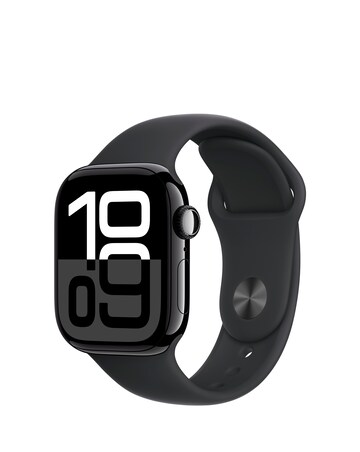 Apple Watch Series 10 GPS/Cellular 42mm Jet Black Aluminium Case, Sport Band M/L