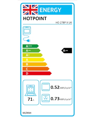 Hotpoint Class 2 HO278PXUK Built-In Electric Single Oven Pyrolytic Clean Silver