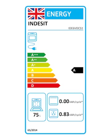 Indesit IDE6VDCS1 60cm Electric Double Cooker with Ceramic Hob - Silver