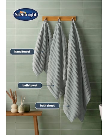 Silentnight Ribbed Cotton Towels Packs of 2