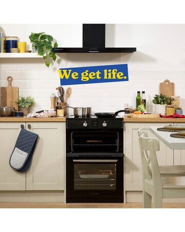 RUSSELL HOBBS 60CM Double Electric Cooker With Induction Hob - Black